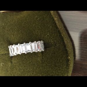 18k White gold plated eternity band size 5